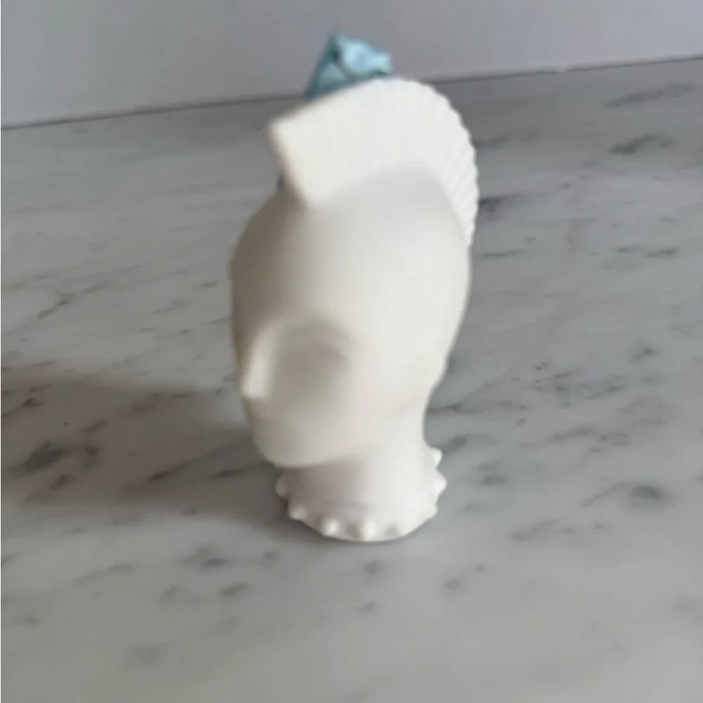 Jonathan Adler White Matte Porcelain Mohawk Ornament